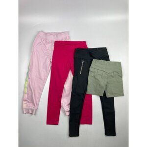 4 Lot Girls 6-7 Art Class Khaki, Cat & Jack Pink, Hurley Pink, CX J Grey Bottoms
